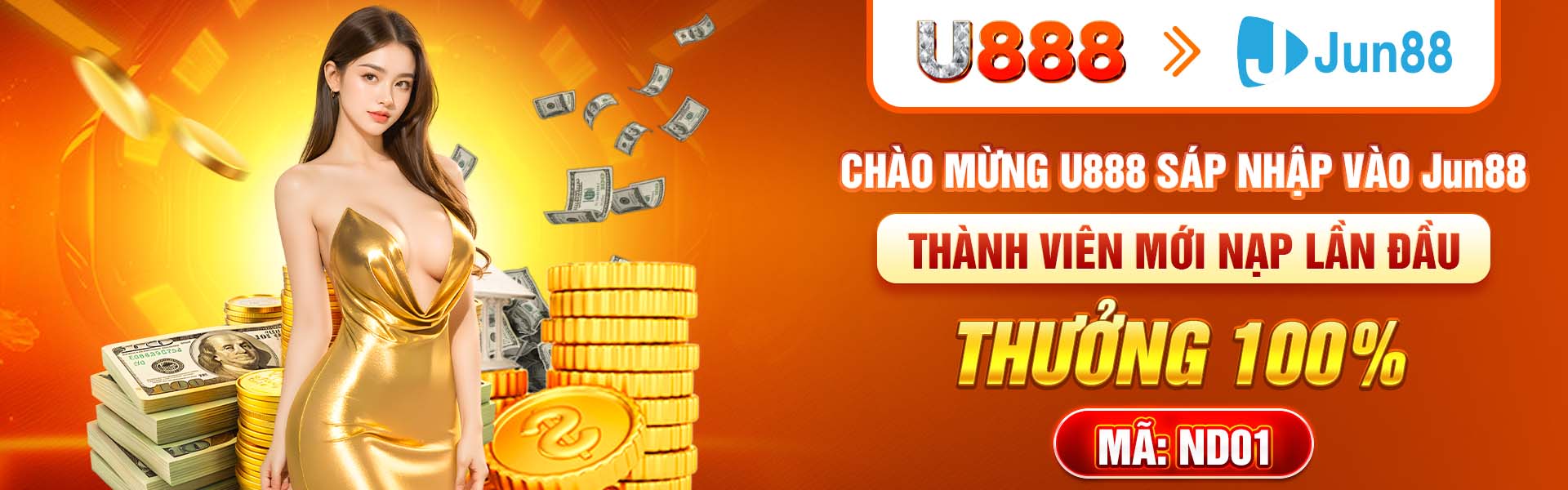 U888 thưởng chào mừng thành viên mới 100%